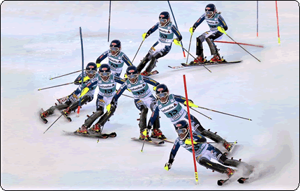 Modern giant slalom technique